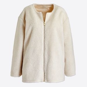 J Crew Factory Sherpa Bomber Jacket EUC